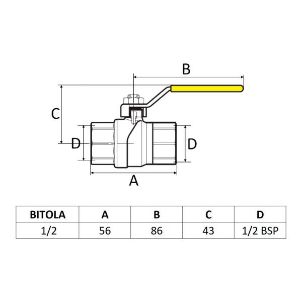 Imagem de Valvula de Esfera Femea para Gas com Alavanca 1/2" Amanco