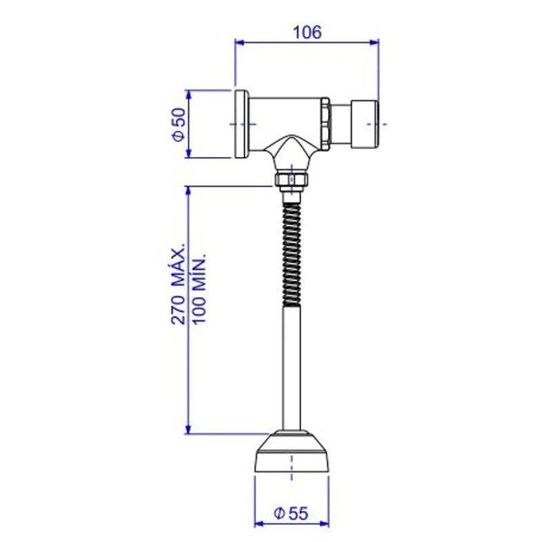 Imagem de Válvula de Mictório Horizontal com Fechamento Automático Decamatic Eco - Deca