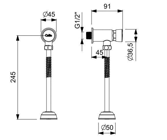 Imagem de Valvula de mictorio parede fechamento automatico ecopress Celite