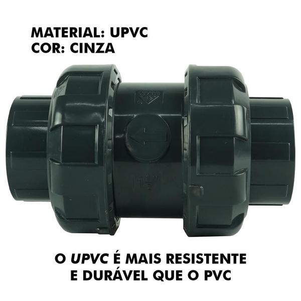 Imagem de Válvula de retenção com união soldável 1/2" upvc cinza 20mm