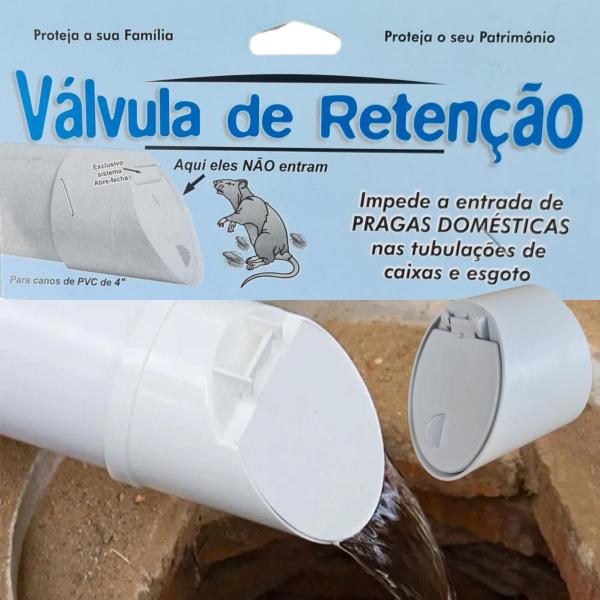 Imagem de Válvula De Retenção Esgoto 100mm Ponteira Anti-insetos Ratos