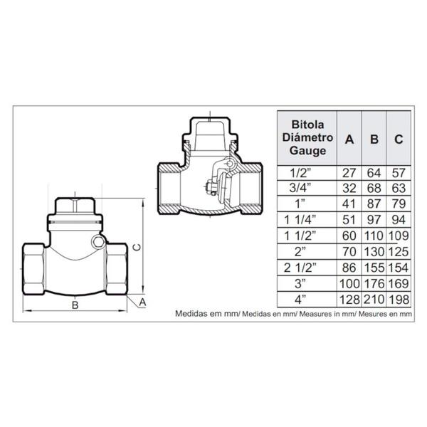 Imagem de Válvula de Retenção Horizontal 1.1/4'' R.30201300 - DOCOL