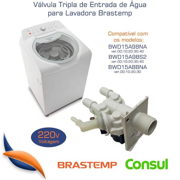 Valvula Entrada Tripla 220V Lavadora Brastemp W11383843 Imagem de Valvula Entrada Tripla 220V Lavadora Brastemp W11383843