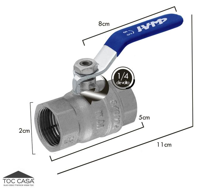 Imagem de VÁLVULA ESFERA FxF PASSAGEM PLENA ALAVANCA 1/2” - IVM ITALY