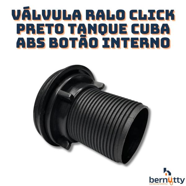 Imagem de Válvula Inteligente Ralo Click Preto Tanque Cuba Abs Botão Interno