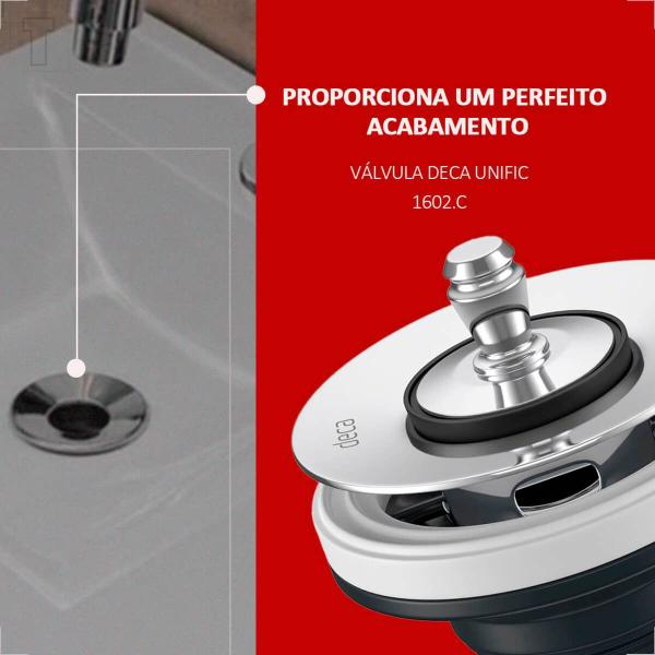 Valvula lavatorio deca unific 1602.c cromada com abs Imagem de Valvula lavatorio deca unific 1602.c cromada com abs