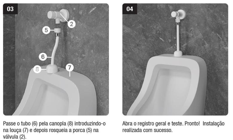 Imagem de Válvula Mictória Descarga Temporizada Em Abs Preto Censi