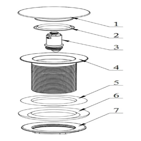 Imagem de Válvula para Cubas e Pias de Banheiro Metal Modelo Click UP Escoamento 1 1/4