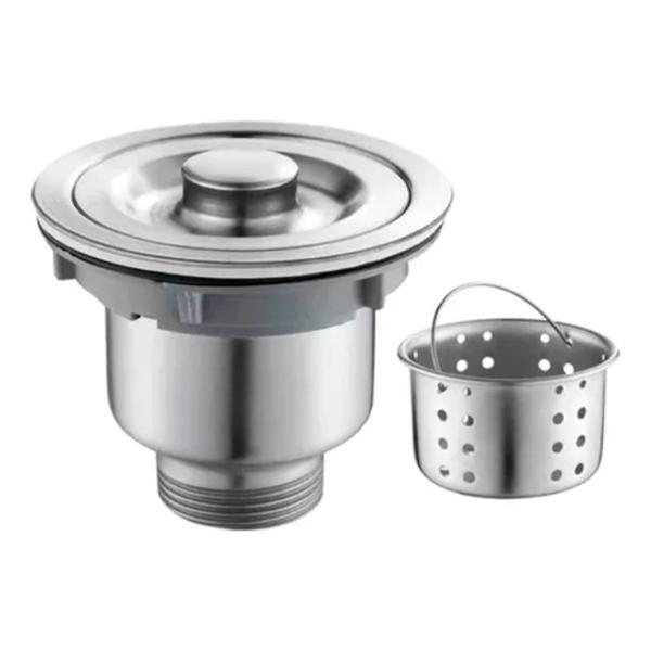 Válvula Pia Cozinha 4 ½ Inox 304 Com Cesto Removível Ralo Brinovar
