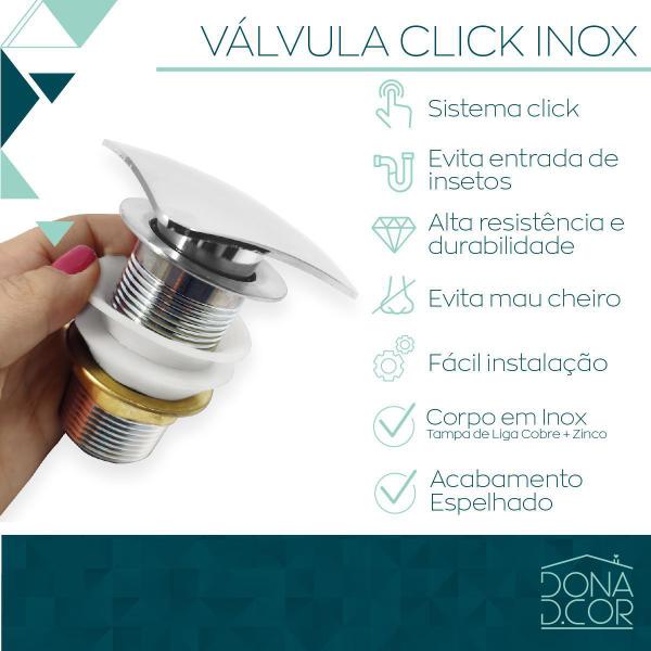 Imagem de Valvula Quadrada Click 1 1/4 Inox Banheiro Ralo Pia Lavabo