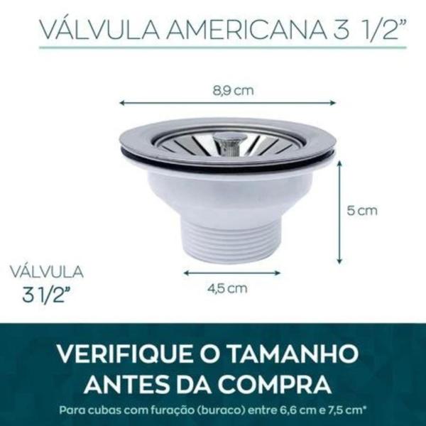 Imagem de Valvula Ralo De Pia Americana Cuba Com Cesto Aço Inox 9 cm - Pen Tech