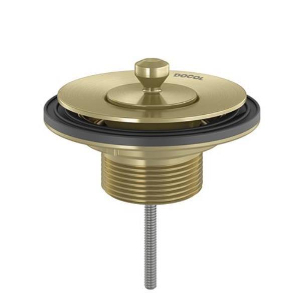 Válvula Saída Universal Tampa De Metal Ouro Escovado Docol 00486372 Imagem de Válvula Saída Universal Tampa De Metal Ouro Escovado Docol 00486372