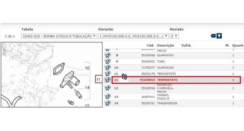 Imagem de Válvula Termostática Novo Uno Evo /grand Siena / Novo Palio 55239819