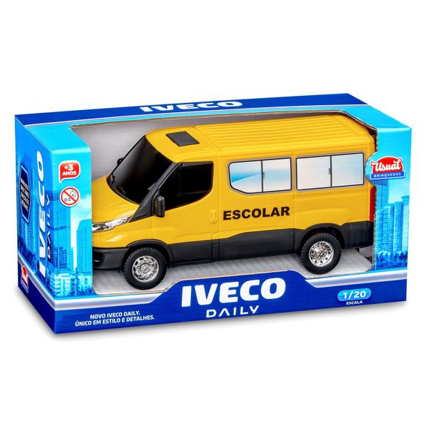 Imagem de Van Escolar de Brinquedo Iveco Abertura de Portas Amarela