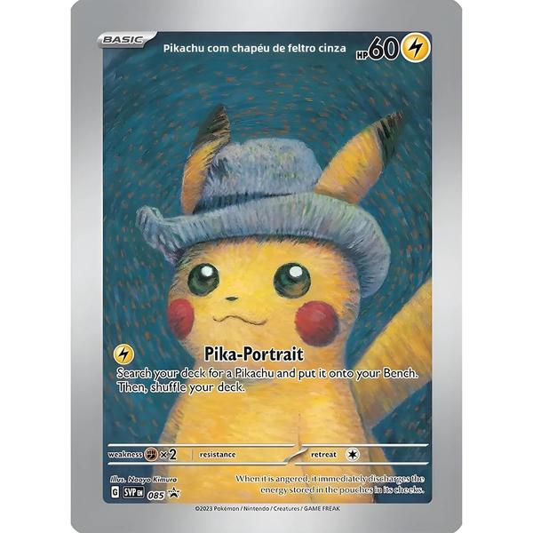 Imagem de Van Gogh Pikachu Pokémon Clássico Cartão Único Diy Jogo Anime Brinquedo De Presente Feito Por Você