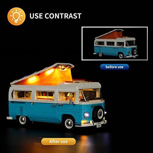 Imagem de Vaodest LED Light para Lego Volkswagen T2 Camper Van 10279 Modelo, Design e Configuração Compatível com o Modelo 10279 (Luz LED Only, Não Building Block Kit)