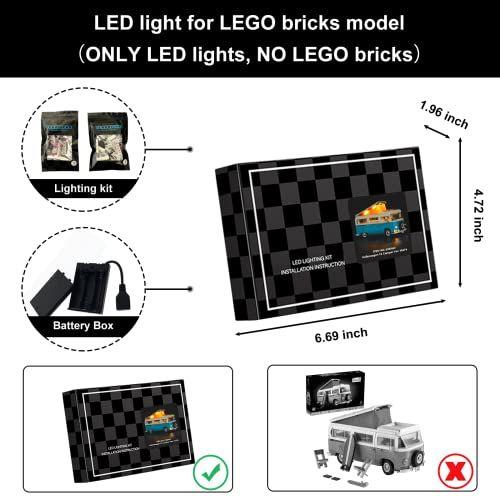 Imagem de Vaodest LED Light para Lego Volkswagen T2 Camper Van 10279 Modelo, Design e Configuração Compatível com o Modelo 10279 (Luz LED Only, Não Building Block Kit)