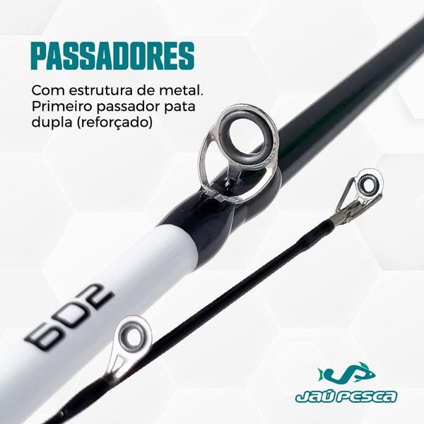 Imagem de Vara De Carretilha Piau 25 Lbs 1,83m 2-p Jau Pesca Original - Branco/Preto