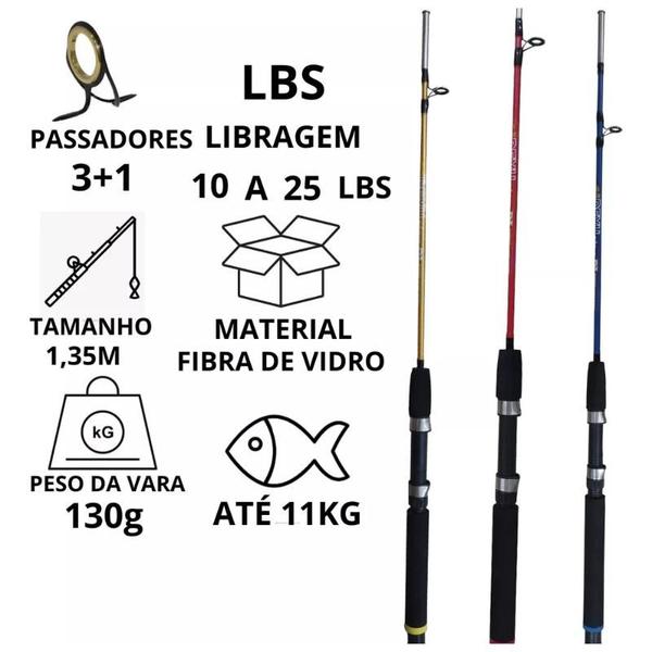 Imagem de Vara De Pesca Infantil Muito Resistente 1,35M  Para Molinete