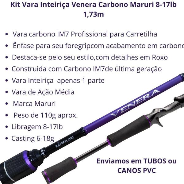 Imagem de Vara de Pesca para Carretilha Inteiriça Carbono 17lb 1,74m