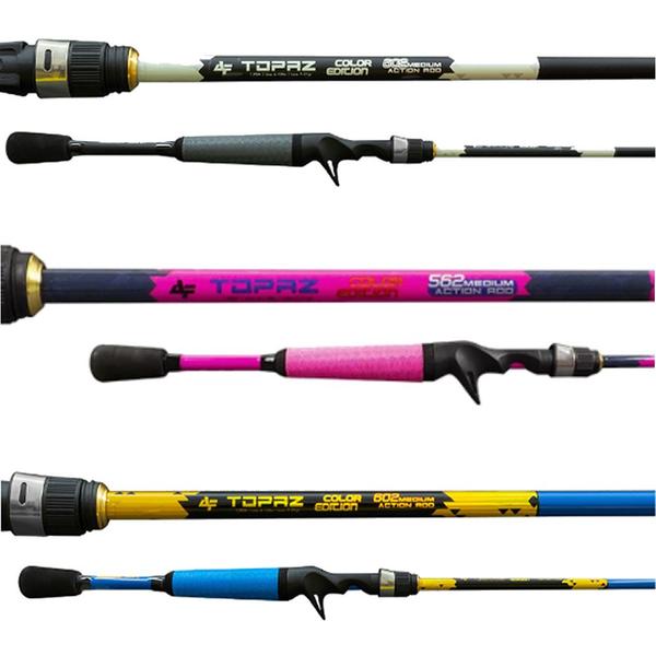 Imagem de Vara de Pesca  Topaz Color Carbono 1,68MT  Cabo Bi-Partido Para Carretilha