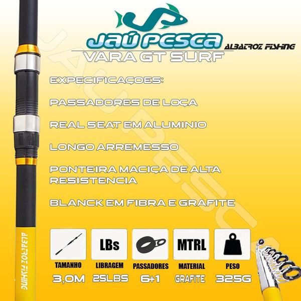 Imagem de Vara de Praia 4,50m GT SURF Albatroz 10-25Lbs