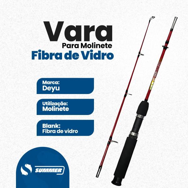 Imagem de Vara Molinete 1,35m 10-25lb Reforçada Fibra Maciça Deyu