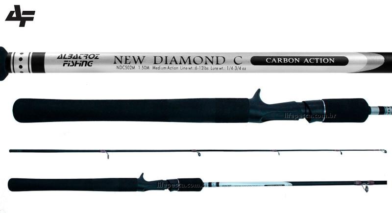 Imagem de Vara para Carretilha Albatroz New Diamond 5"0" (1,50m) 6-12Lbs C502M - 2 Partes