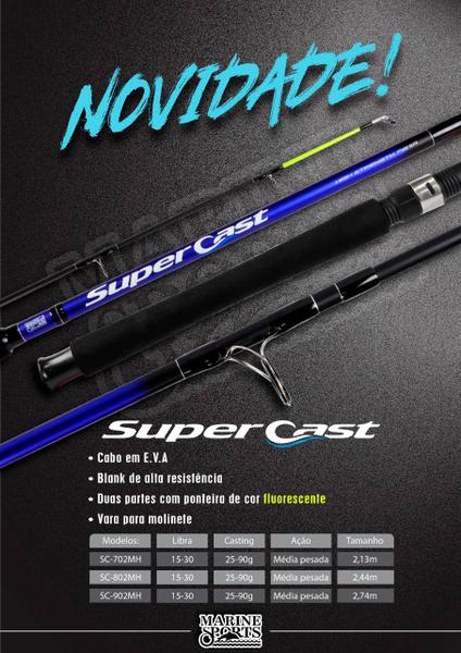 Imagem de Vara Para Molinete Marine Sports Super Cast (3,60m) SC-3603 - 3 Partes