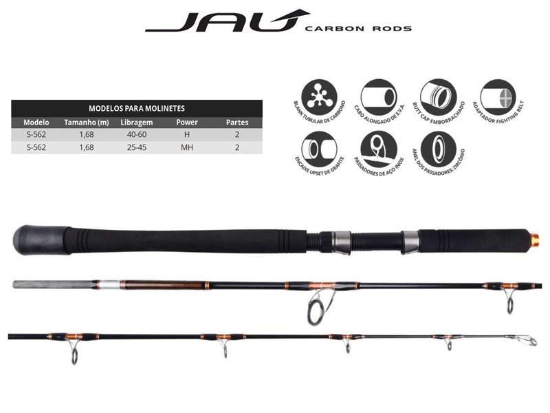 Imagem de Vara Para Molinete Maruri Jau 5'6" (1,68m) 25-45Lbs JA-S562MH - 2 Partes