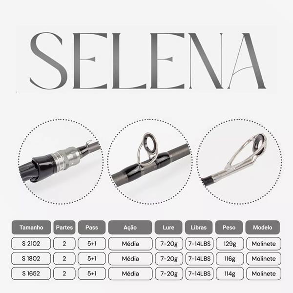 Imagem de Vara Para Molinete Selena S1652 1,65mts 7-14lbs 2 Partes - Albatroz