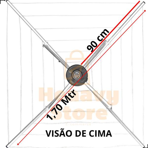 Imagem de Varal 9 Cordas Giratório 100% Alumínio Parabolico Bipartido Pronta Entrega