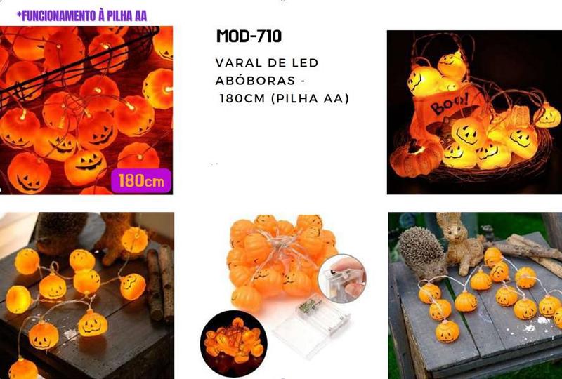 Imagem de Varal Abóbora Luz Led Festa Halloween Decoração