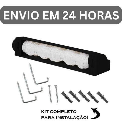 Imagem de Varal Automático 5 Cordas Retrátil Parede 4,1 Metros Home Utilities Preto