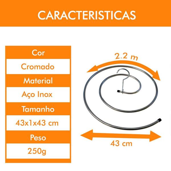 Imagem de Varal Cabide em Aco Inox Redondo para Lencol Toalha Coberta