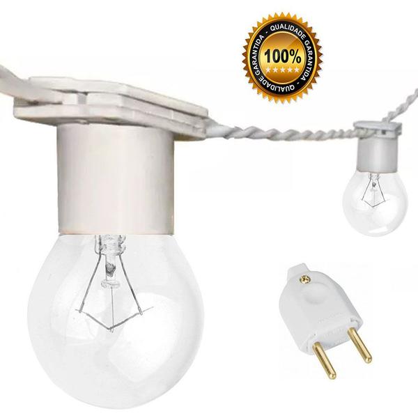 Varal Cordão De Luzes Gambiarra de lampadas Rede Fio de luz 55 Metros Com Lampadas Transparente 15w - JDK Iluminação Imagem de Varal Cordão De Luzes Gambiarra de lampadas Rede Fio de luz 55 Metros Com Lampadas Transparente 15w