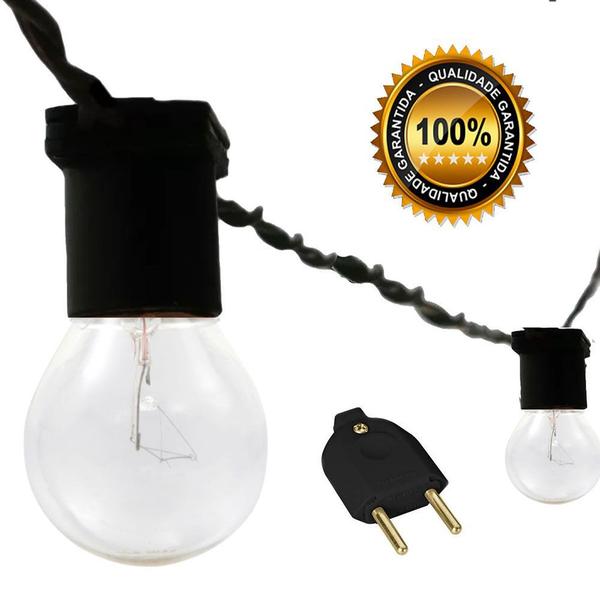 Varal Cordão De Luzes Gambiarra de lampadas Rede Fio de luz 55 Metros Com Lampadas Transparente 15w - JDK Iluminação Imagem de Varal Cordão De Luzes Gambiarra de lampadas Rede Fio de luz 55 Metros Com Lampadas Transparente 15w