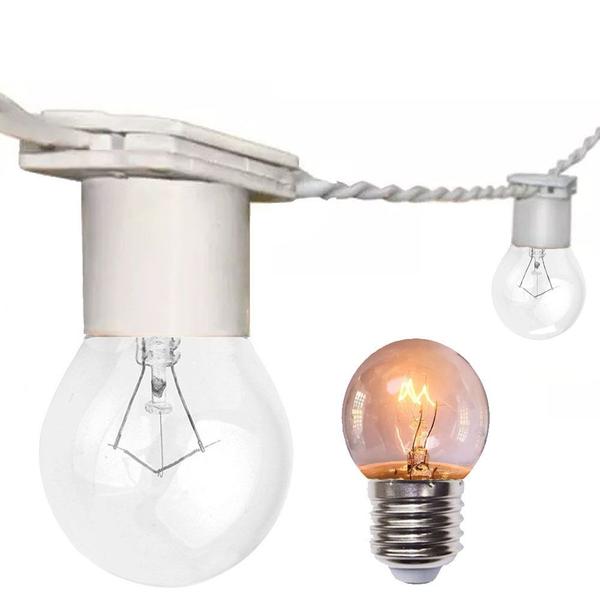 Varal Cordão De Luzes Gambiarra de lampadas Rede Fio de luz 55 Metros Com Lampadas Transparente 15w - JDK Iluminação Imagem de Varal Cordão De Luzes Gambiarra de lampadas Rede Fio de luz 55 Metros Com Lampadas Transparente 15w