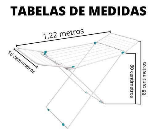 Imagem de Varal De Chão Alta Qualidade Reforçado Dobrável Roupa Grande Branco