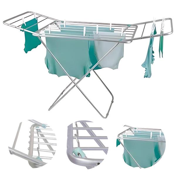 Varal De Chao Aluminio Secar Roupas Lavanderia 1,43m Dobravel Retratil - Mor Varal De Chao Aluminio Secar Roupas Lavanderia 1,43m Dobravel Retratil - Mor