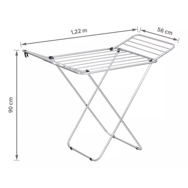 Imagem de Varal de Chão com Abas Alumínio Grande Dobrável Reforçado 13,5 KG Monza