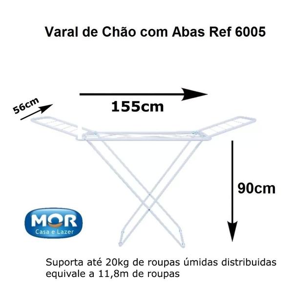 Imagem de Varal De Chão Com Abas Dobrável 155cm 6005 Mor