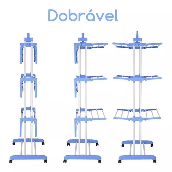 Imagem de Varal de chao dobravel 4 andares sapateira e cabideiro