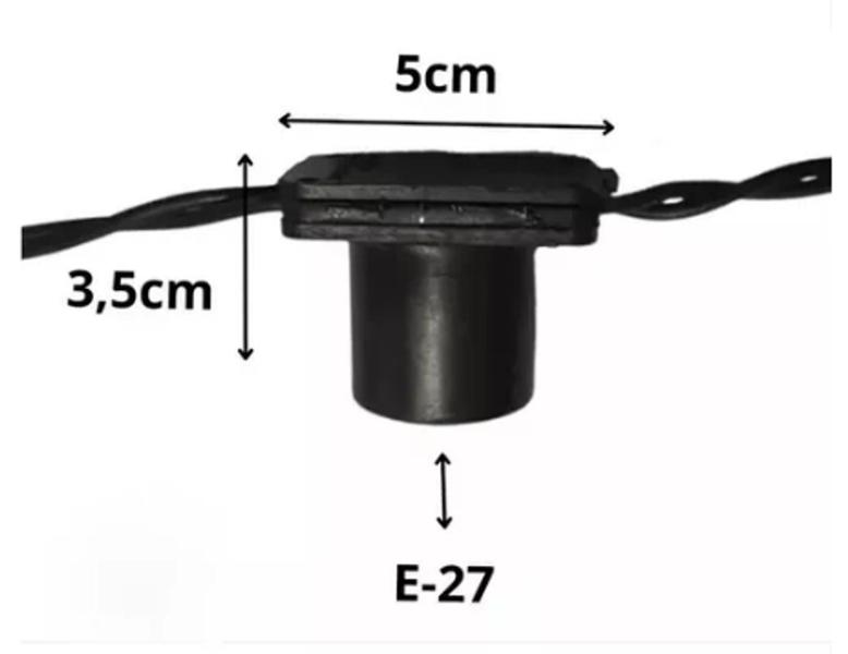 Imagem de Varal De Luz 10 Metros - 10 Soquetes E27 Bivolt Decoração
