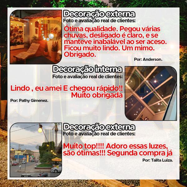Varal de Luzes 15m 50cm para Decoração em área externa Cordão de Iluminação de casamento noivado eventos ou quintal jardim - JDK Iluminação Imagem de Varal de Luzes 15m 50cm para Decoração em área externa Cordão de Iluminação de casamento noivado eventos ou quintal jardim