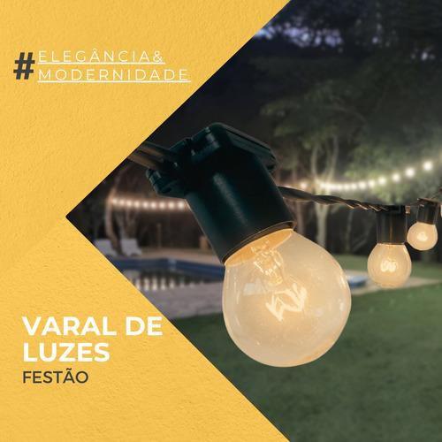 Imagem de Varal De Luzes Cordão Festão 5 Mts Gambiarra Com 10 Bocais Festas Eventos