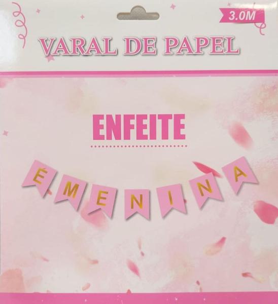 Imagem de Varal de Papel É Menina Chá Revelação