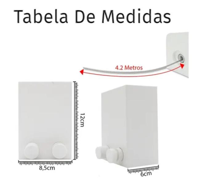 Imagem de Varal de Parede Retrátil Para Apartamento Até 4,2 Metros