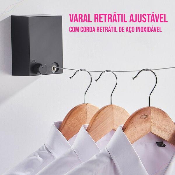 Imagem de Varal de Parede Retratil para Roupas Ideal para Apartamentos