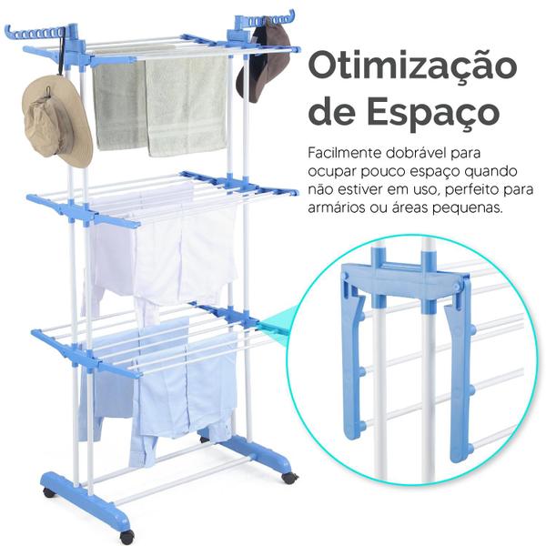 Imagem de Varal De Roupa Aço Inox Dobrável Vertical